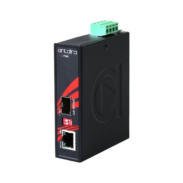 Compact Industrial Gigabit Ethernet Media Converter, with 10/100/1000TX To 100/1000 SFP Socket